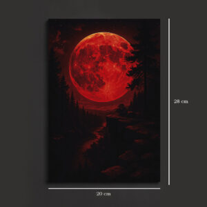 QUADRO - LUA DE SANGUE - MDF 20cm x 28cm